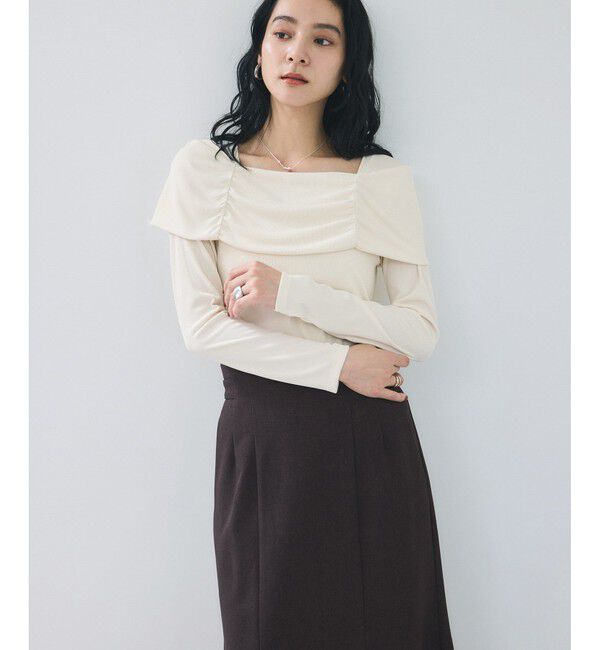 VIS「テレコオフショルダーロングスリーブプルオーバー」|Tシャツ・カットソー|