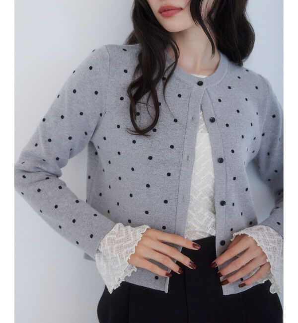 VIS「ドットジャガードカーディガン」|カーディガン|