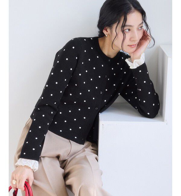 VIS「ドットジャガードカーディガン」|カーディガン|
