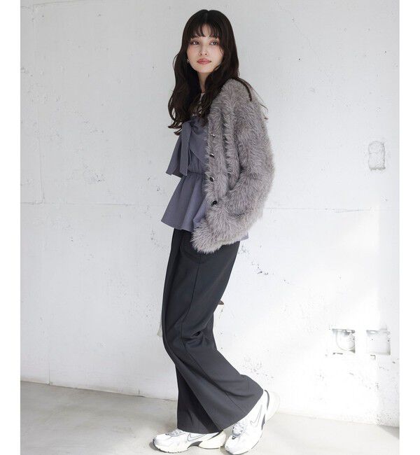 VIS「ラビットライクVネックカーディガン/イージーケア・WEB限定カラー」|カーディガン|