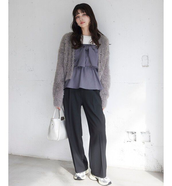 VIS「ラビットライクVネックカーディガン/イージーケア・WEB限定カラー」|カーディガン|