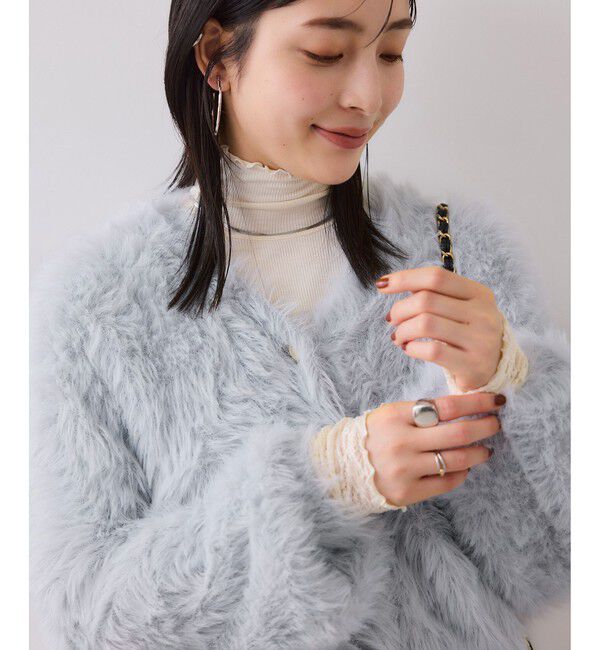 VIS「ラビットライクVネックカーディガン/イージーケア・WEB限定カラー」|カーディガン|サックス(48)