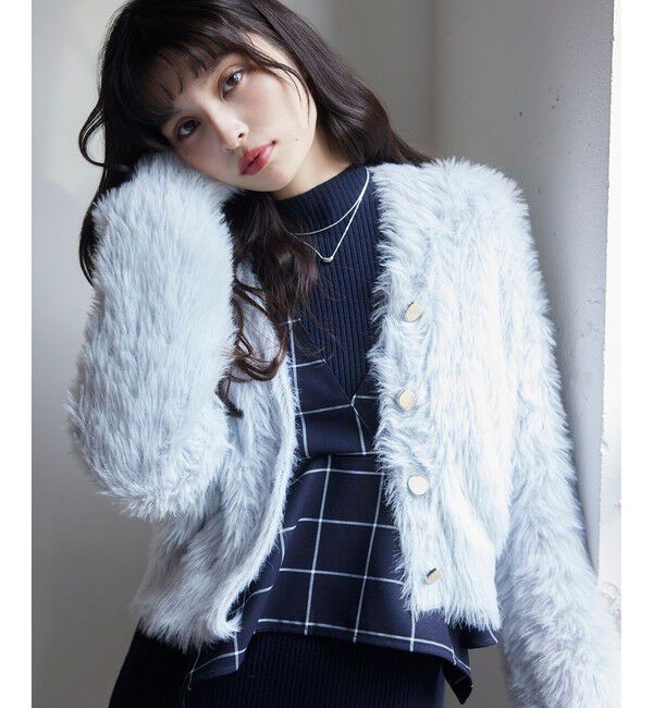 VIS「ラビットライクVネックカーディガン/イージーケア・WEB限定カラー」|カーディガン|