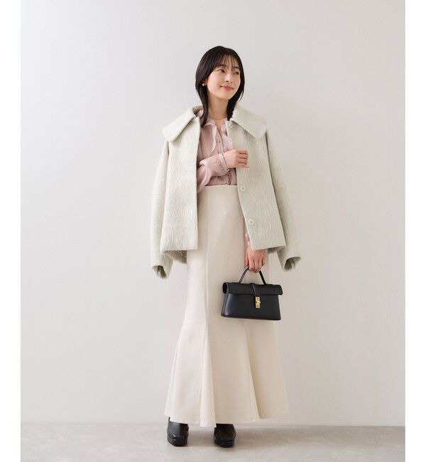 VIS「【アウター総選挙1位】ビッグカラーモモンガシャギーショートコート」|ブルゾン・スタジャン|