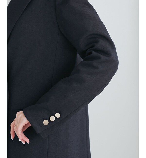 Rope&rsquo;Picnic「【WEB限定・ミドル丈】レディハンサムシリーズ ウールライク金ボタンジャケット(半裏地)/通勤対応」|テーラードジャケット|