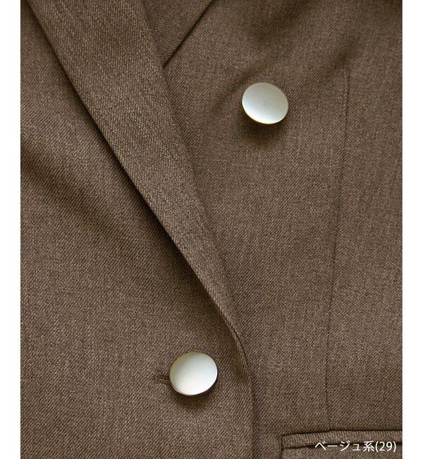 Rope&rsquo;Picnic「【WEB限定・ミドル丈】レディハンサムシリーズ ウールライク金ボタンジャケット(半裏地)/通勤対応」|テーラードジャケット|