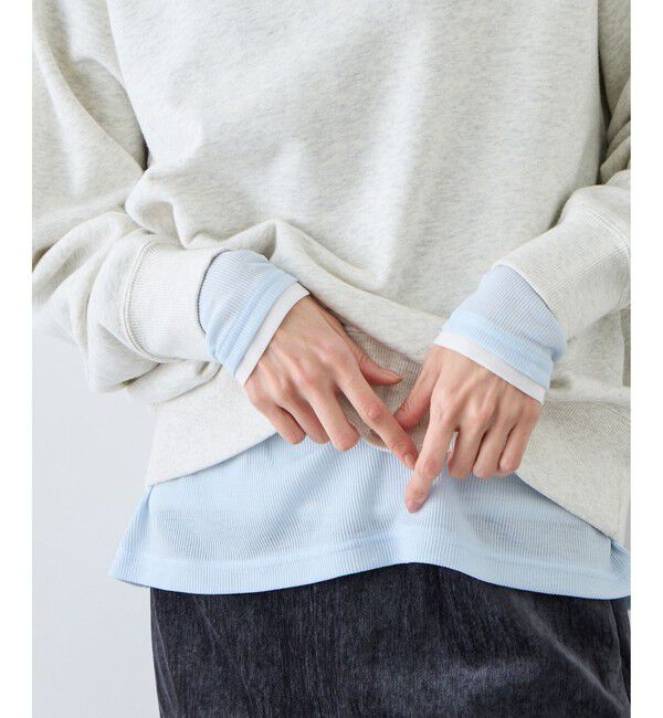 Rope&rsquo;Picnic「レイヤード風シアーロングスリーブTシャツ」|Tシャツ・カットソー|サックス(48)