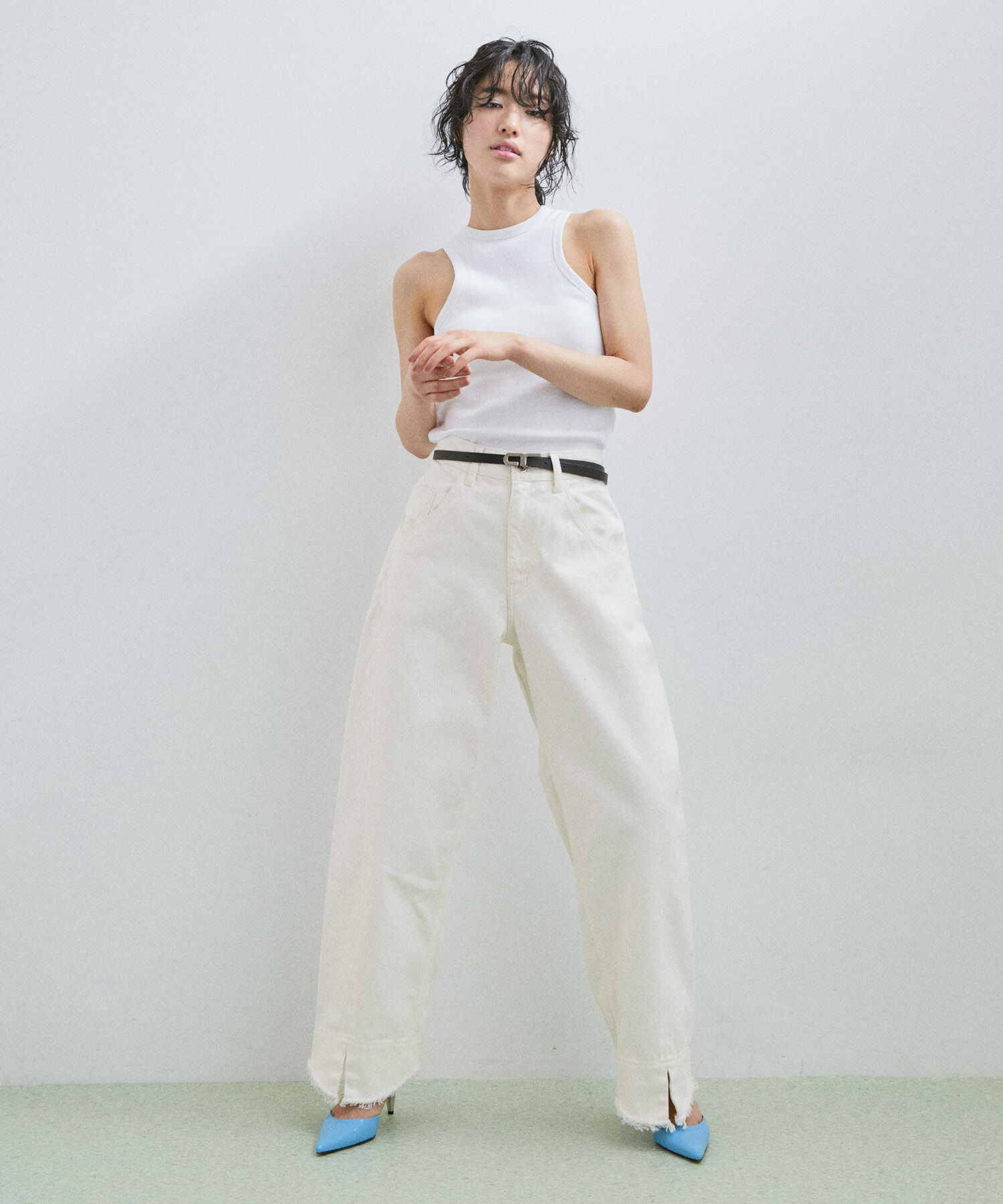 ADAM ET ROPE'「【サステナブル】ルーズフィットアジャストデニム」|デニム|