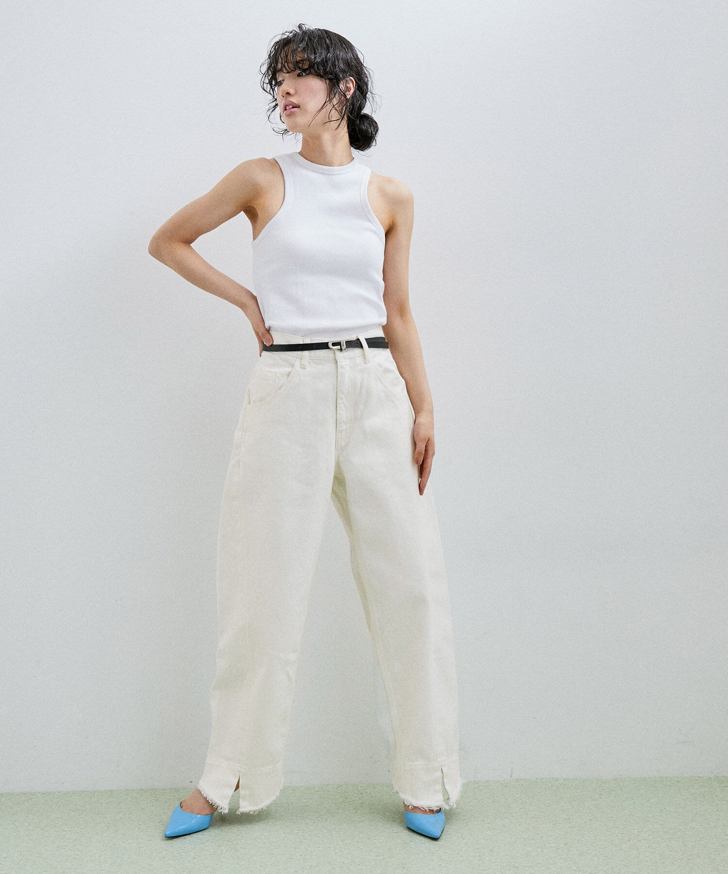 ADAM ET ROPE'「【サステナブル】ルーズフィットアジャストデニム」|デニム|