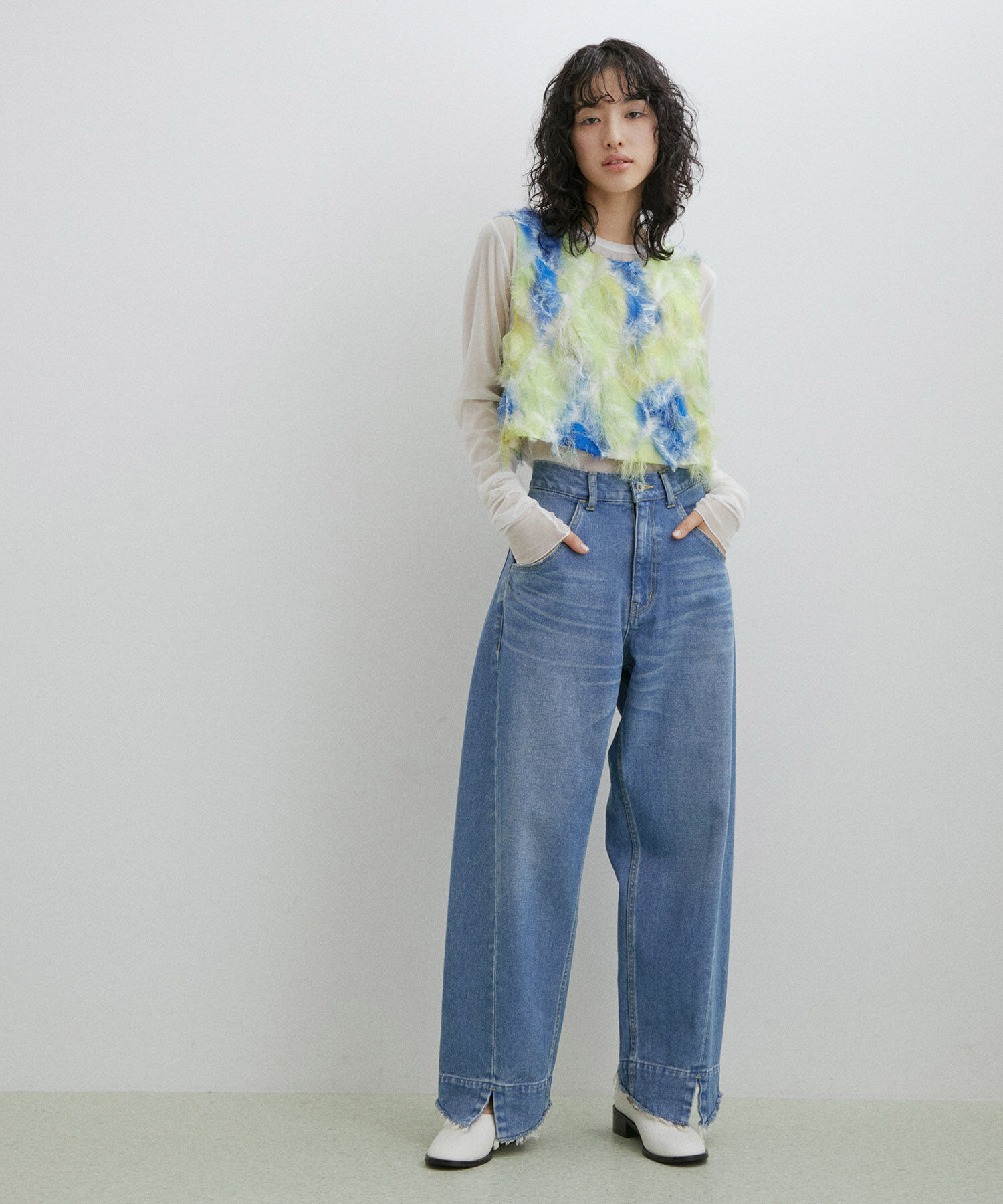 ADAM ET ROPE'「【サステナブル】ルーズフィットアジャストデニム」|デニム|