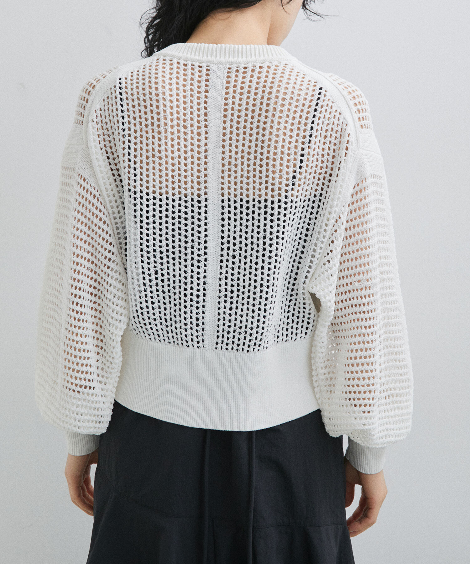 ADAM ET ROPE'「パターンメッシュカーディガン」|カーディガン|