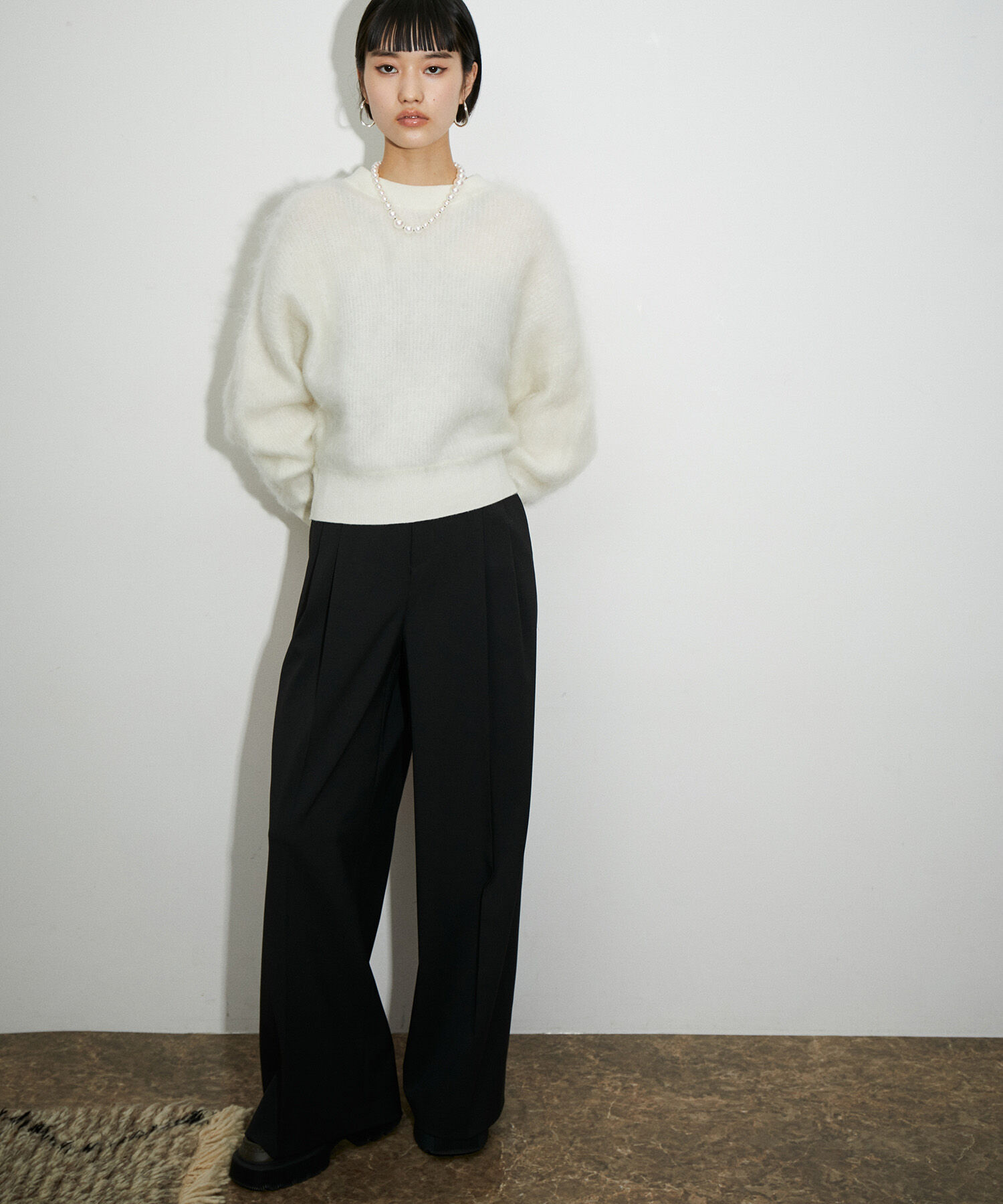 ADAM ET ROPE'「【サステナブル】2タックワイドスラックス」|スラックス|