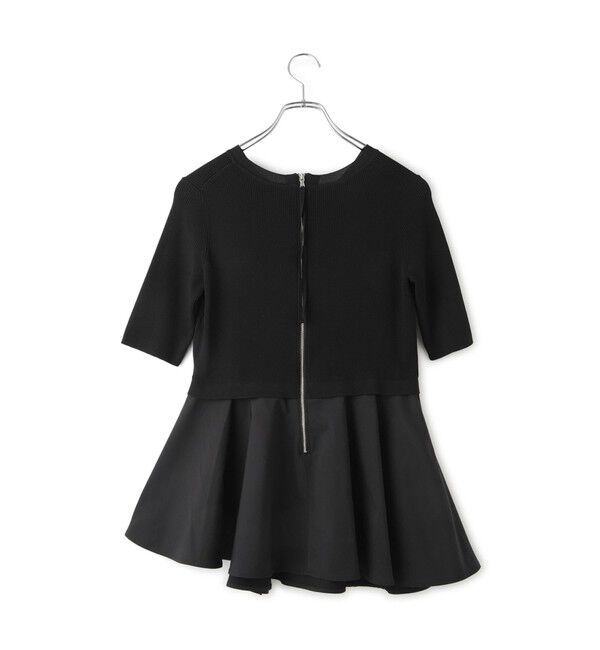 ADAM ET ROPE'「ペプラムコンビハーフスリーブニット」|ニット・セーター|