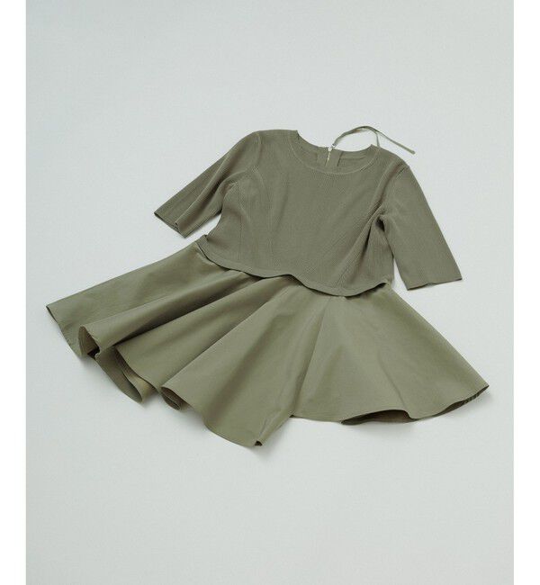 ADAM ET ROPE'「ペプラムコンビハーフスリーブニット」|ニット・セーター|