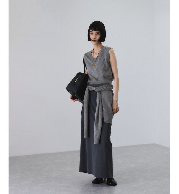 ADAM ET ROPE'「ラップストールコンビノースリーブプルオーバー」|ニット・セーター|