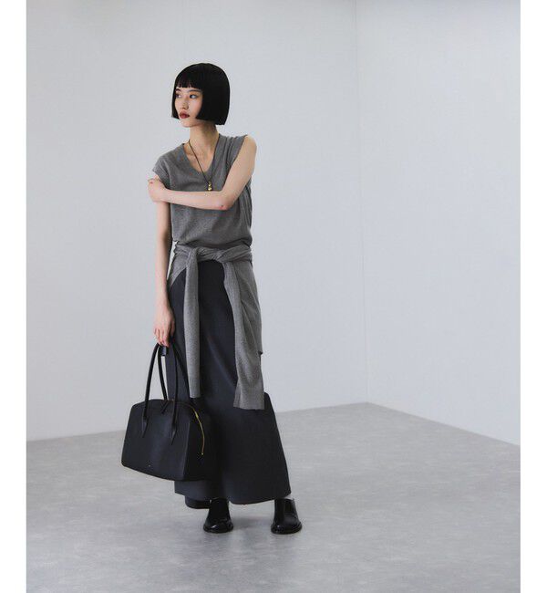 ADAM ET ROPE'「ラップストールコンビノースリーブプルオーバー」|ニット・セーター|