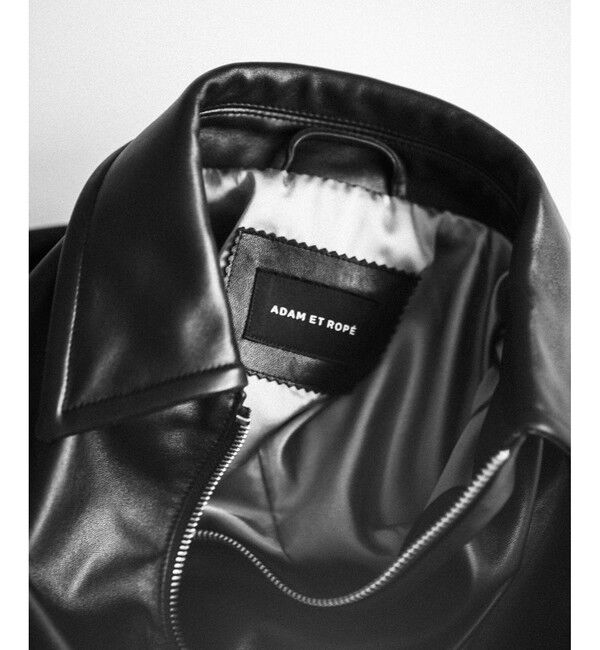 ADAM ET ROPE'「ラムレザー ジップアップ ブルゾン」|ブルゾン・スタジャン|