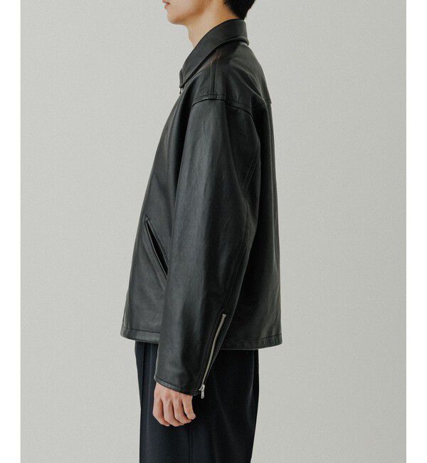 ADAM ET ROPE'「ラムレザー ジップアップ ブルゾン」|ブルゾン・スタジャン|