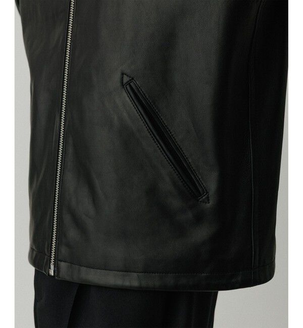 ADAM ET ROPE'「ラムレザー ジップアップ ブルゾン」|ブルゾン・スタジャン|