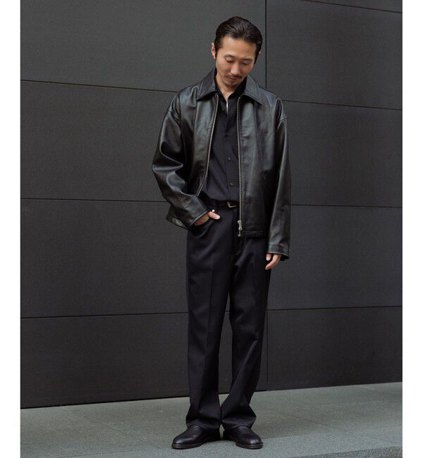 ADAM ET ROPE'「ラムレザー ジップアップ ブルゾン」|ブルゾン・スタジャン|