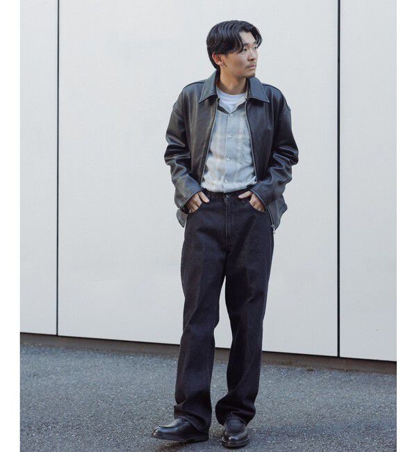 ADAM ET ROPE'「ラムレザー ジップアップ ブルゾン」|ブルゾン・スタジャン|