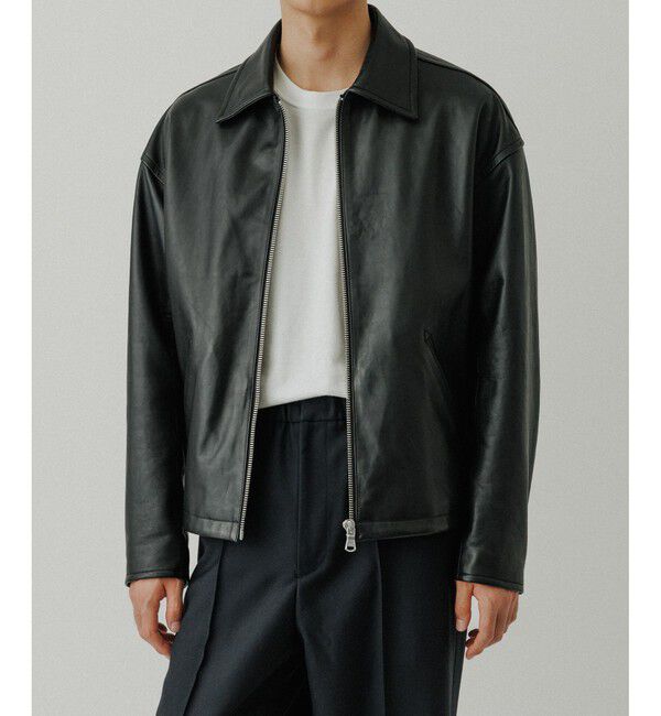 ADAM ET ROPE'「ラムレザー ジップアップ ブルゾン」|ブルゾン・スタジャン|