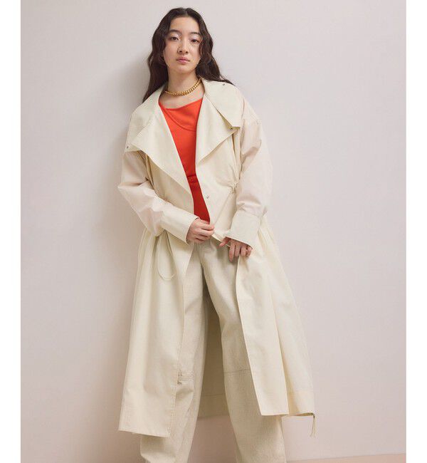 ADAM ET ROPE'「【WEB限定】・【サステナブル】スタンドカラーロングモッズコート」|ミリタリー・モッズコート|オフホワイト(15)