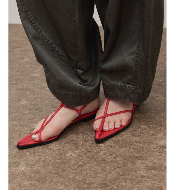 ADAM ET ROPE'「バックストラップフラットサンダル」|サンダル|レッド(60)