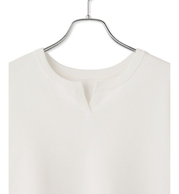 ADAM ET ROPE'「2WAYキーネックハーフスリーブニット/接触冷感」|ニット・セーター|