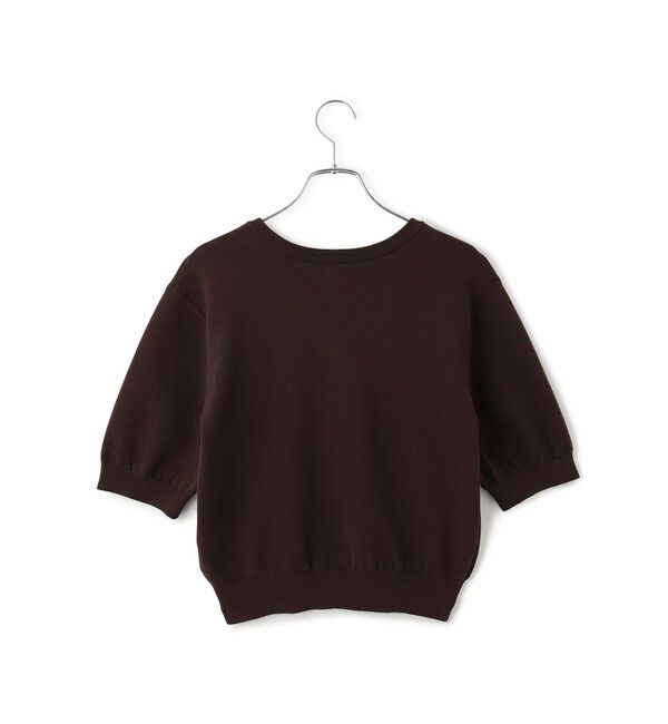 ADAM ET ROPE'「2WAYキーネックハーフスリーブニット/接触冷感」|ニット・セーター|