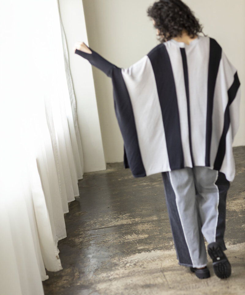  「切替デニムワイドパンツ」|デニム|