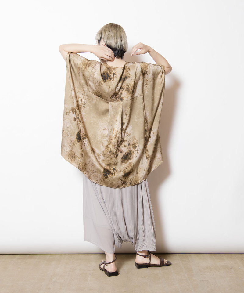  「プリントVネックビッグブラウス」|シャツ・ブラウス|