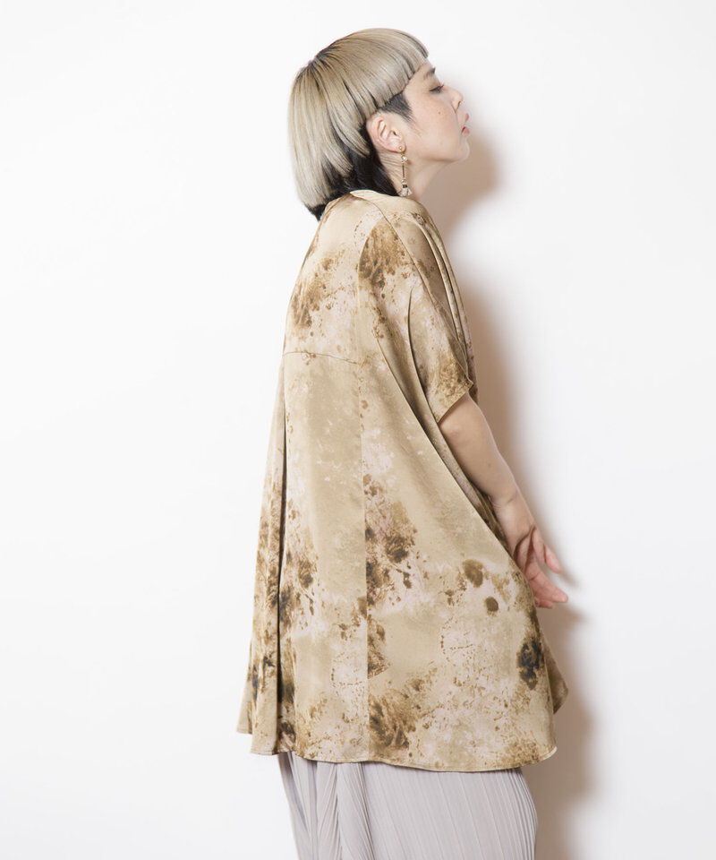  「プリントVネックビッグブラウス」|シャツ・ブラウス|