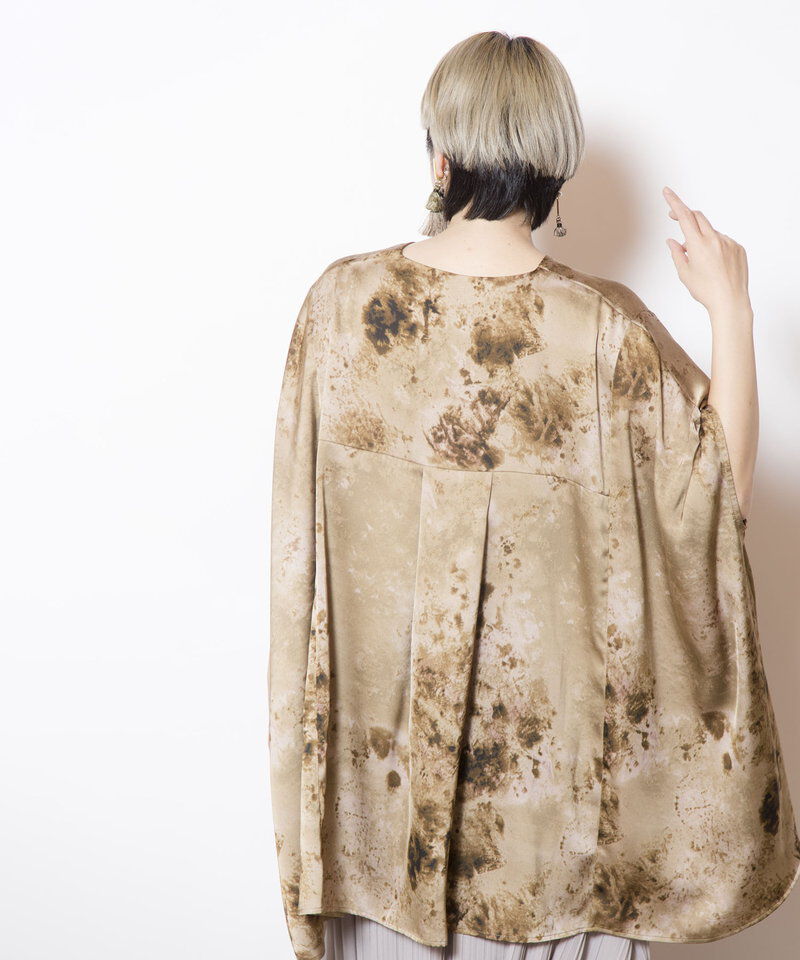  「プリントVネックビッグブラウス」|シャツ・ブラウス|