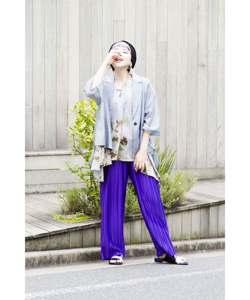  「プリントVネックビッグブラウス」|シャツ・ブラウス|