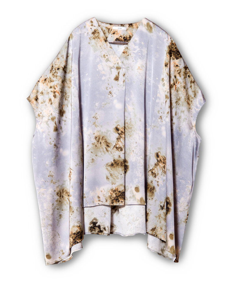  「プリントVネックビッグブラウス」|シャツ・ブラウス|