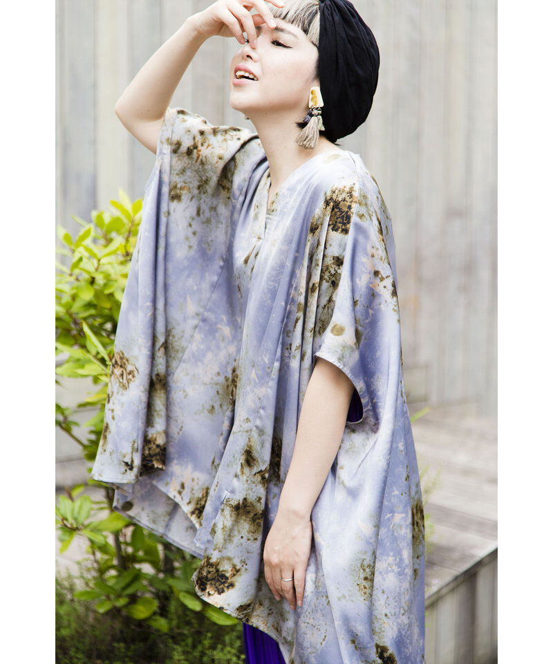  「プリントVネックビッグブラウス」|シャツ・ブラウス|