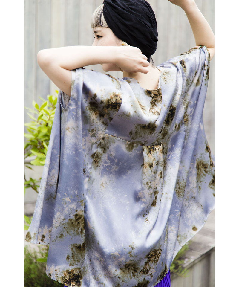  「プリントVネックビッグブラウス」|シャツ・ブラウス|