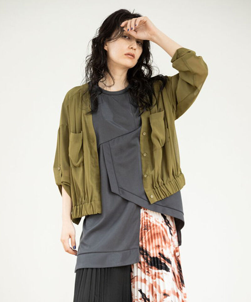  「シフォンギャザーブルゾン」|ブルゾン・スタジャン|KHAKI