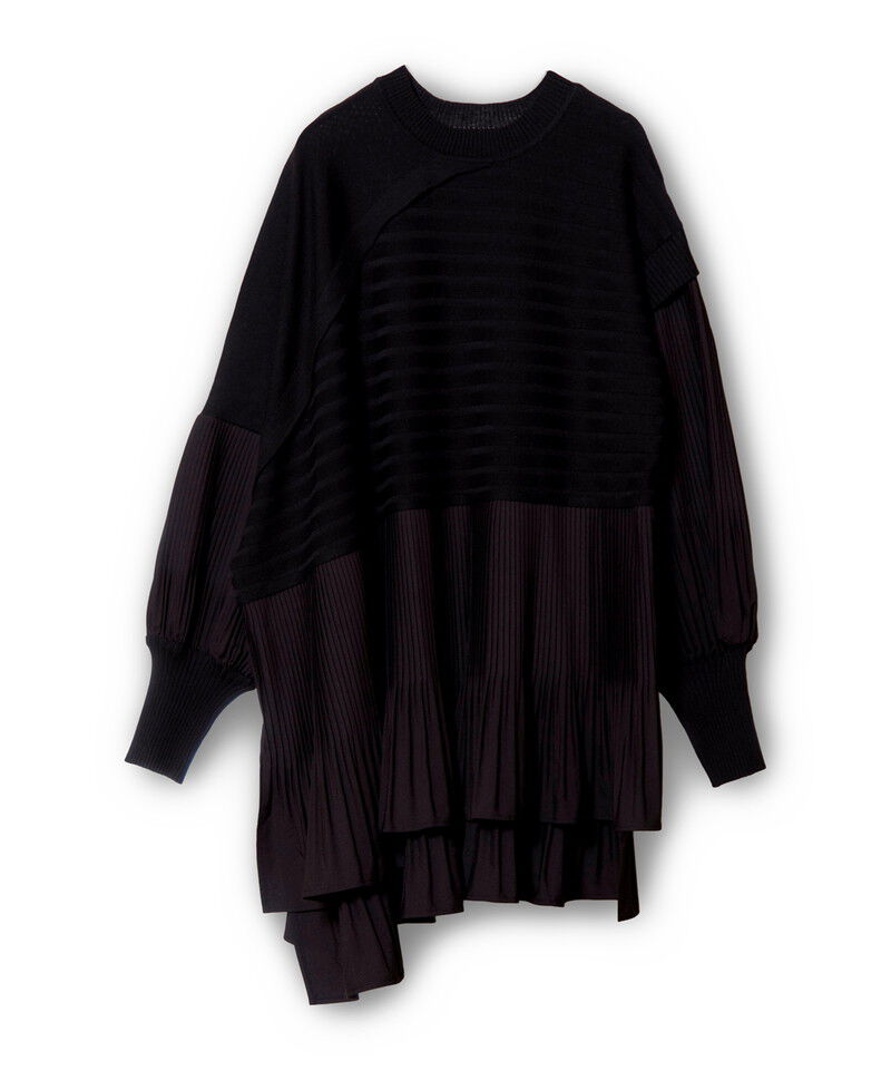  「プリーツ切替ニットプルオーバー」|ニット・セーター|