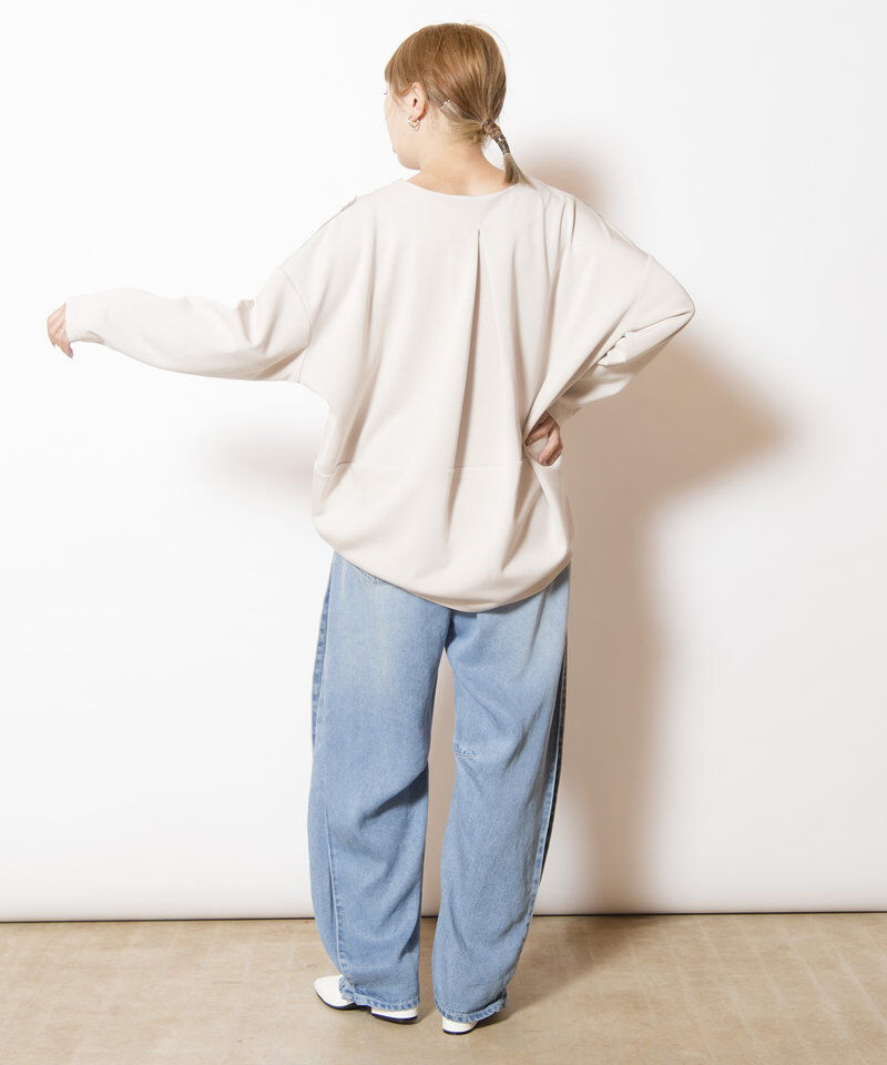  「レースモチーフVネックプルオーバー」|Tシャツ・カットソー|