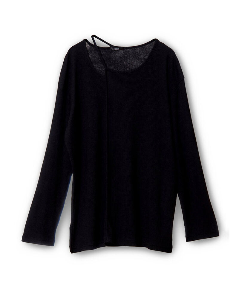  「アシンメトリーテレコ長袖Tシャツ」|Tシャツ・カットソー|
