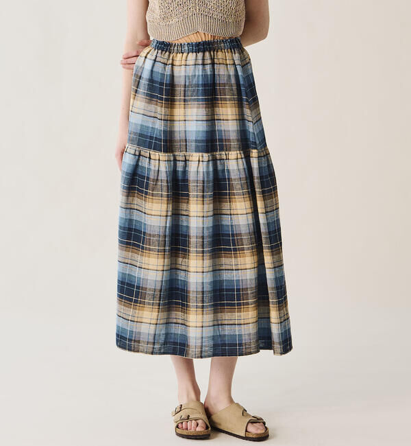 ONEIL OF DUBLIN「O'NEIL OF DUBLIN | ティアードスカート CHECK WOMEN」|スカート|NAVY系2