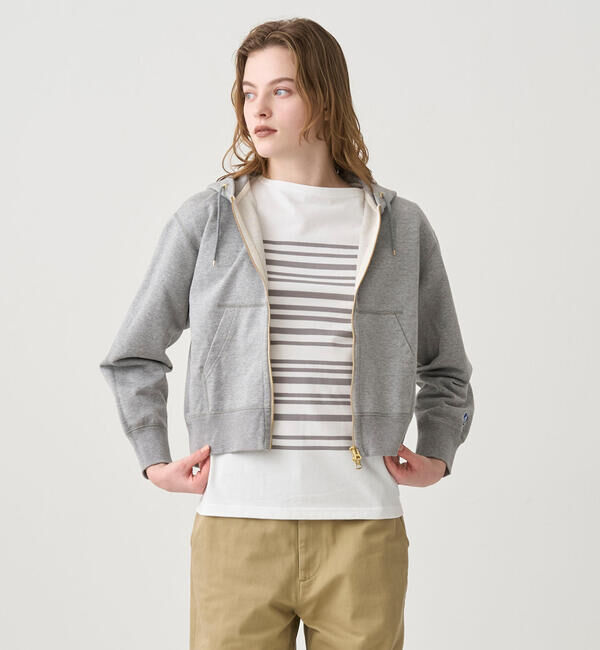 ORCIVAL「ORCIVAL | 裏毛 コットン フレンチテリージップフーディー WOMEN」|スウェット・ジャージ|GREY