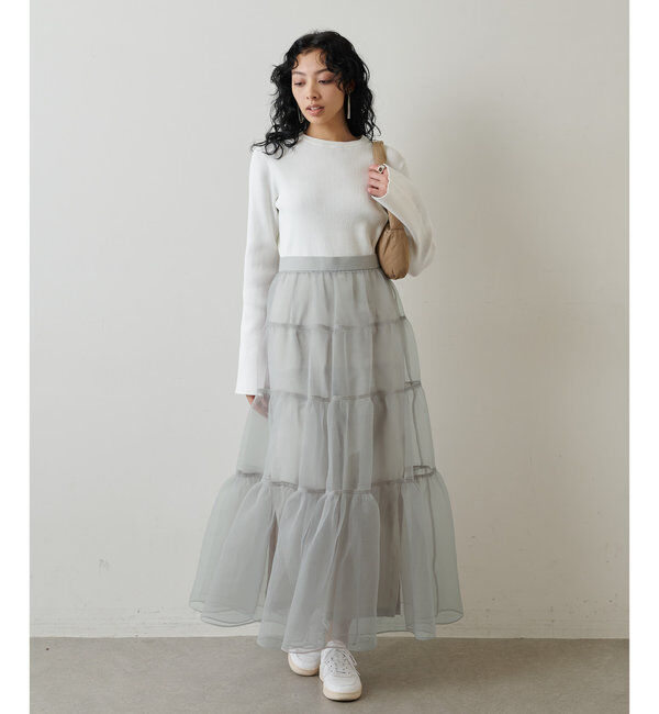  「オーガンジーボリュームスカート」|スカート|