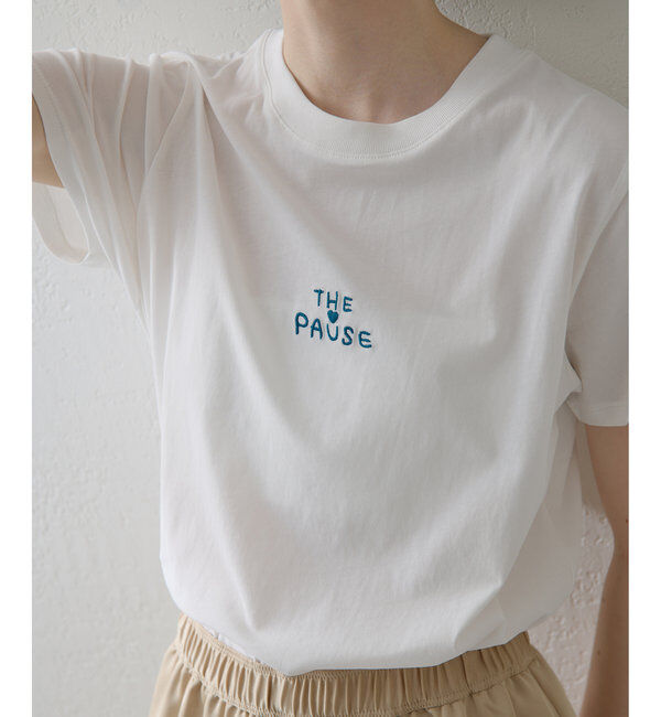 THE PAUSE「【THE PAUSE】THE PAUSE刺繍Tシャツ」|Tシャツ・カットソー|
