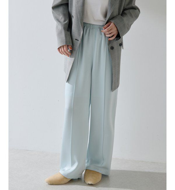 THE PAUSE「【THE PAUSE】サテンピンタックパンツ」|チノ|