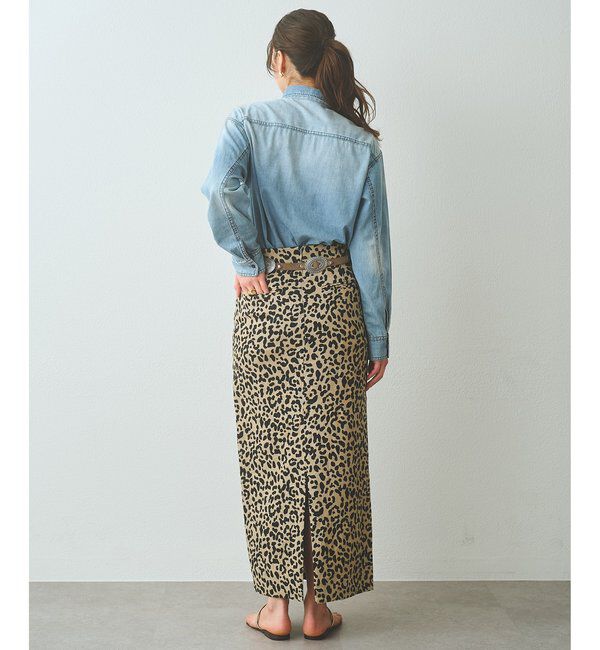  「リネンレオパードスカート」|スカート|