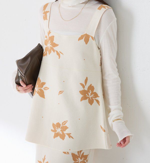  「フラワージャガードニットキャミ/セットアップ」|ニット・セーター|アイボリー