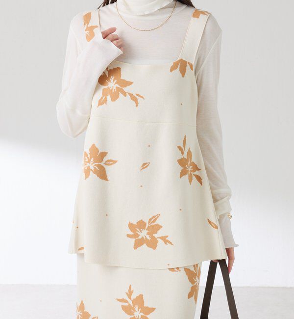  「フラワージャガードニットキャミ/セットアップ」|ニット・セーター|